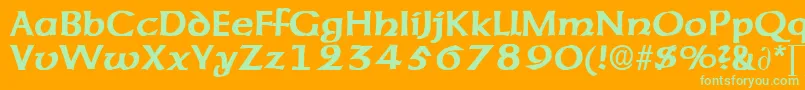 AmericanuncialeDb Font – Green Fonts on Orange Background