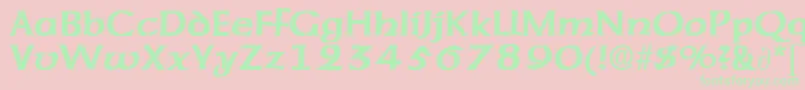 AmericanuncialeDb-Schriftart – Grüne Schriften auf rosa Hintergrund
