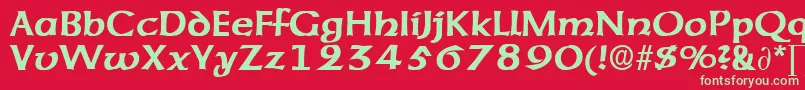 AmericanuncialeDb Font – Green Fonts on Red Background