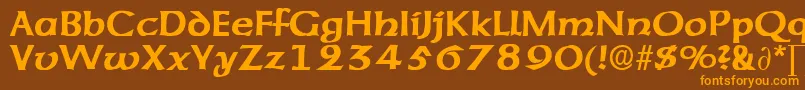 AmericanuncialeDb Font – Orange Fonts on Brown Background