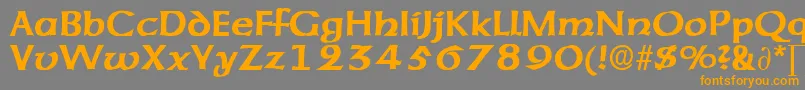 AmericanuncialeDb Font – Orange Fonts on Gray Background