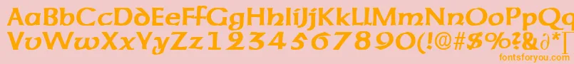 AmericanuncialeDb Font – Orange Fonts on Pink Background