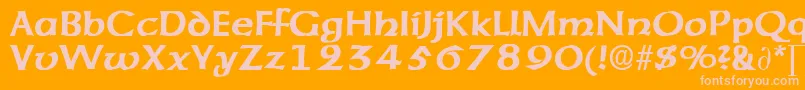 AmericanuncialeDb Font – Pink Fonts on Orange Background