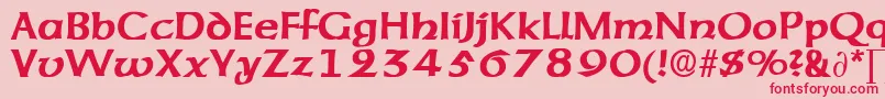 フォントAmericanuncialeDb – ピンクの背景に赤い文字