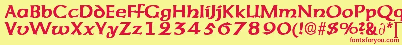 AmericanuncialeDb Font – Red Fonts on Yellow Background