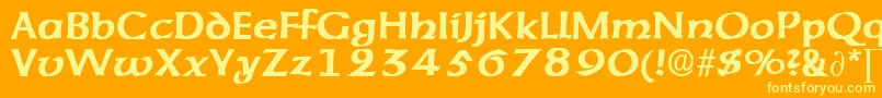 AmericanuncialeDb Font – Yellow Fonts on Orange Background