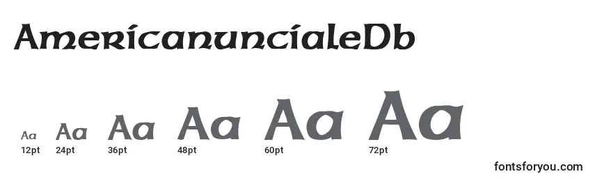 AmericanuncialeDb Font Sizes