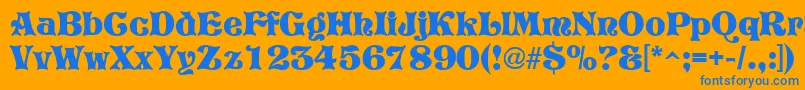 Vostrey Font – Blue Fonts on Orange Background