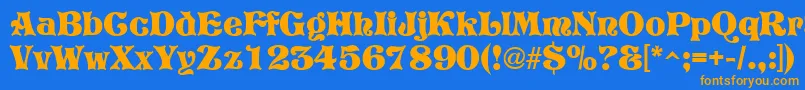 Vostrey Font – Orange Fonts on Blue Background