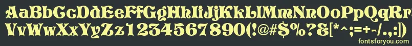 フォントVostrey – 黒い背景に黄色の文字