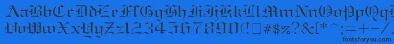 Czcionka OldEnglishNormal – czarne czcionki na niebieskim tle