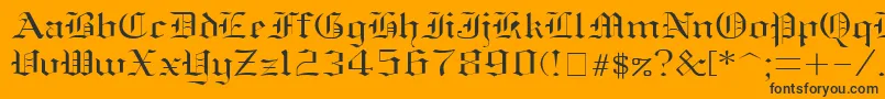 OldEnglishNormal Font – Black Fonts on Orange Background