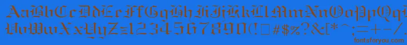 OldEnglishNormal Font – Brown Fonts on Blue Background