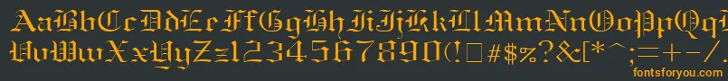 フォントOldEnglishNormal – 黒い背景にオレンジの文字