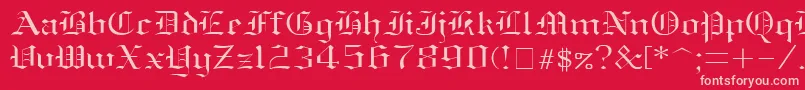 フォントOldEnglishNormal – 赤い背景にピンクのフォント