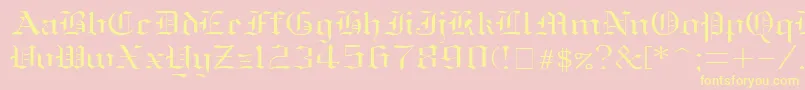 OldEnglishNormal Font – Yellow Fonts on Pink Background
