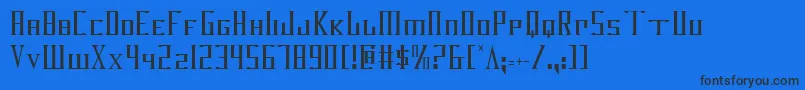 フォントDarkwv2c – 黒い文字の青い背景