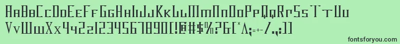 フォントDarkwv2c – 緑の背景に黒い文字