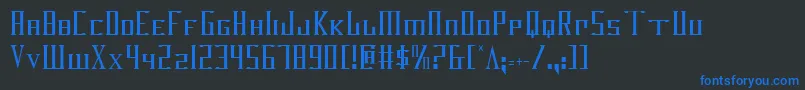 フォントDarkwv2c – 黒い背景に青い文字