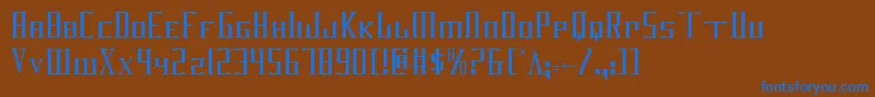 フォントDarkwv2c – 茶色の背景に青い文字