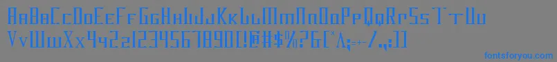 フォントDarkwv2c – 灰色の背景に青い文字