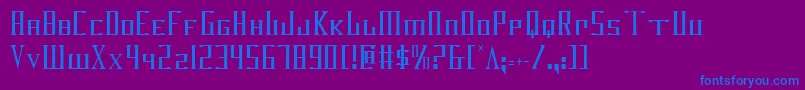 フォントDarkwv2c – 紫色の背景に青い文字