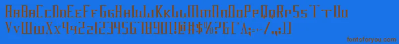 Darkwv2c-Schriftart – Braune Schriften auf blauem Hintergrund