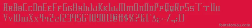 フォントDarkwv2c – 赤い背景に灰色の文字