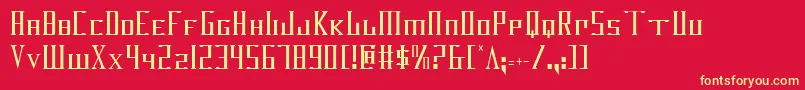 Darkwv2c Font – Yellow Fonts on Red Background