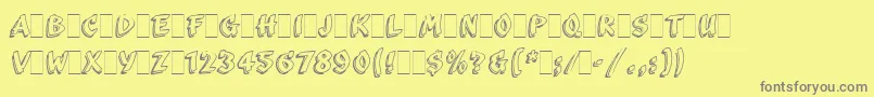 ScribaLetPlain.1.0-Schriftart – Graue Schriften auf gelbem Hintergrund