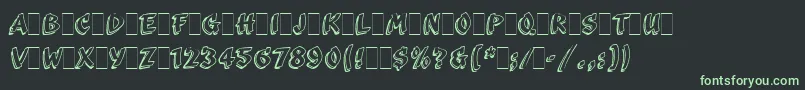 フォントScribaLetPlain.1.0 – 黒い背景に緑の文字