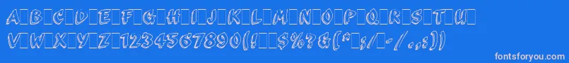 Fonte ScribaLetPlain.1.0 – fontes rosa em um fundo azul