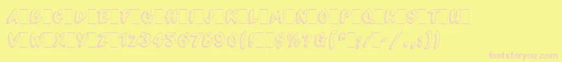 Fonte ScribaLetPlain.1.0 – fontes rosa em um fundo amarelo