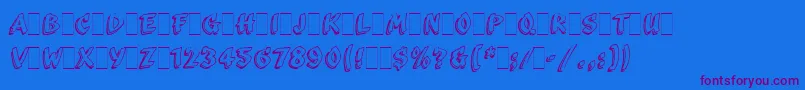 ScribaLetPlain.1.0-Schriftart – Violette Schriften auf blauem Hintergrund