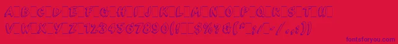 ScribaLetPlain.1.0-Schriftart – Violette Schriften auf rotem Hintergrund