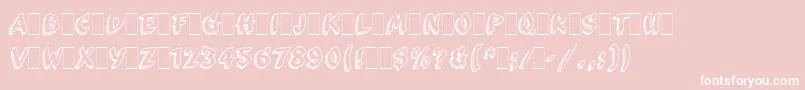 ScribaLetPlain.1.0-Schriftart – Weiße Schriften auf rosa Hintergrund