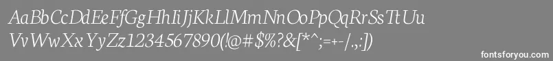 NeutonExtralightItalic Font – White Fonts on Gray Background