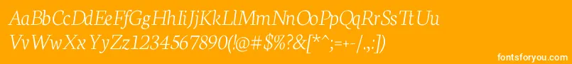 NeutonExtralightItalic Font – White Fonts on Orange Background