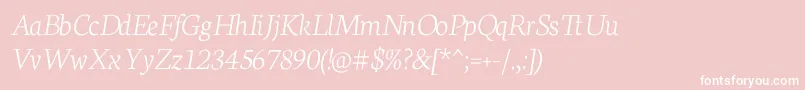 NeutonExtralightItalic Font – White Fonts on Pink Background