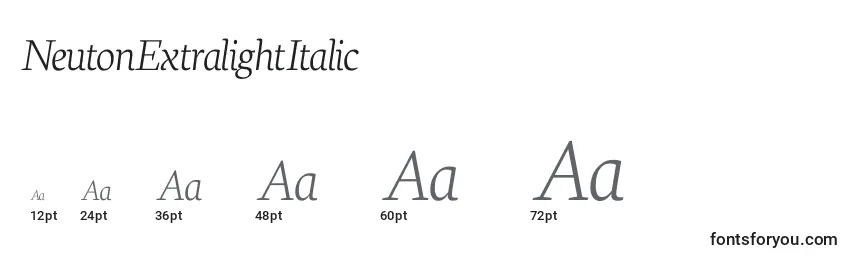 Größen der Schriftart NeutonExtralightItalic