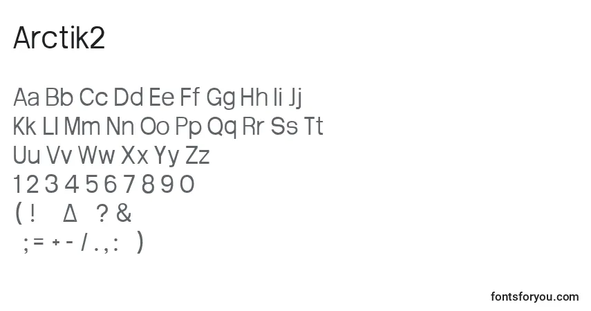Arctik2-fontti – aakkoset, numerot, erikoismerkit