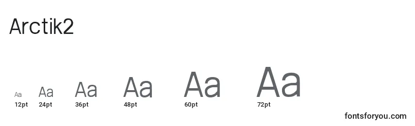 Размеры шрифта Arctik2