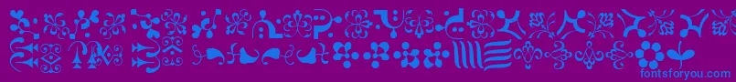 CaravanLhOne Font – Blue Fonts on Purple Background