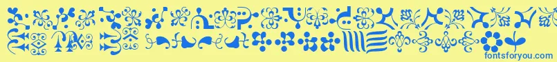 fuente CaravanLhOne – Fuentes Azules Sobre Fondo Amarillo