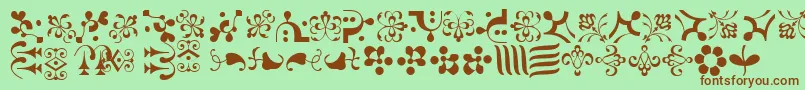 CaravanLhOne Font – Brown Fonts on Green Background