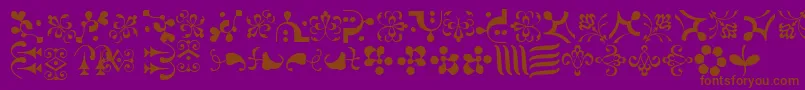 CaravanLhOne-Schriftart – Braune Schriften auf violettem Hintergrund