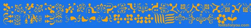 CaravanLhOne Font – Orange Fonts on Blue Background