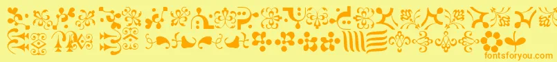CaravanLhOne Font – Orange Fonts on Yellow Background