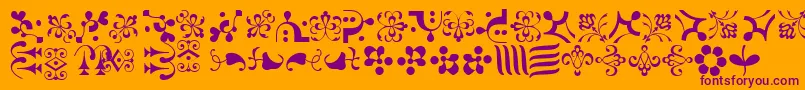 Weitere Informationen zur CaravanLhOne-Schriftart CaravanLhOne-Schriftart – Violette Schriften auf orangefarbenem Hintergrund
