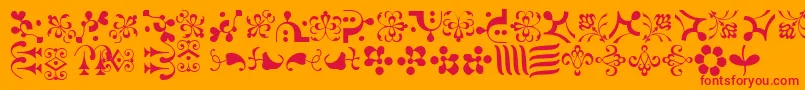 フォントCaravanLhOne – オレンジの背景に赤い文字